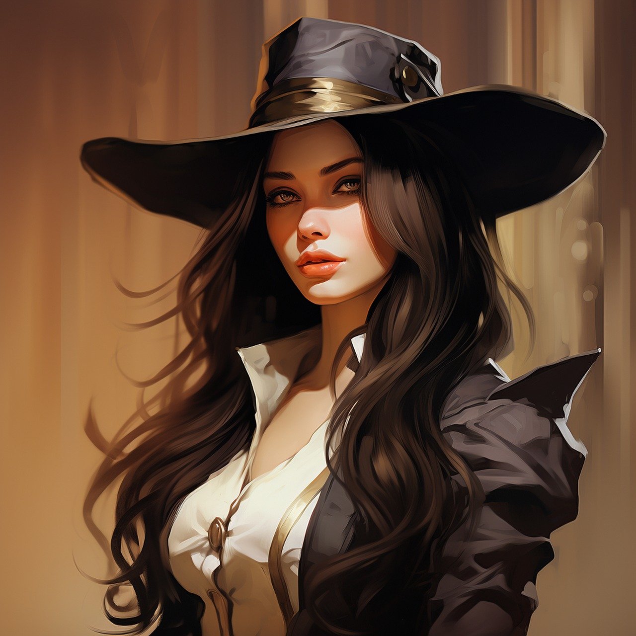 cute game girl character AI generated cowgirl