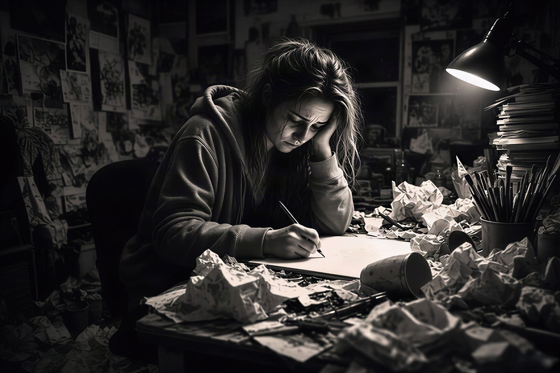 Depressed Female Artist