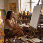 AI Art - Woman Artist in a Studio